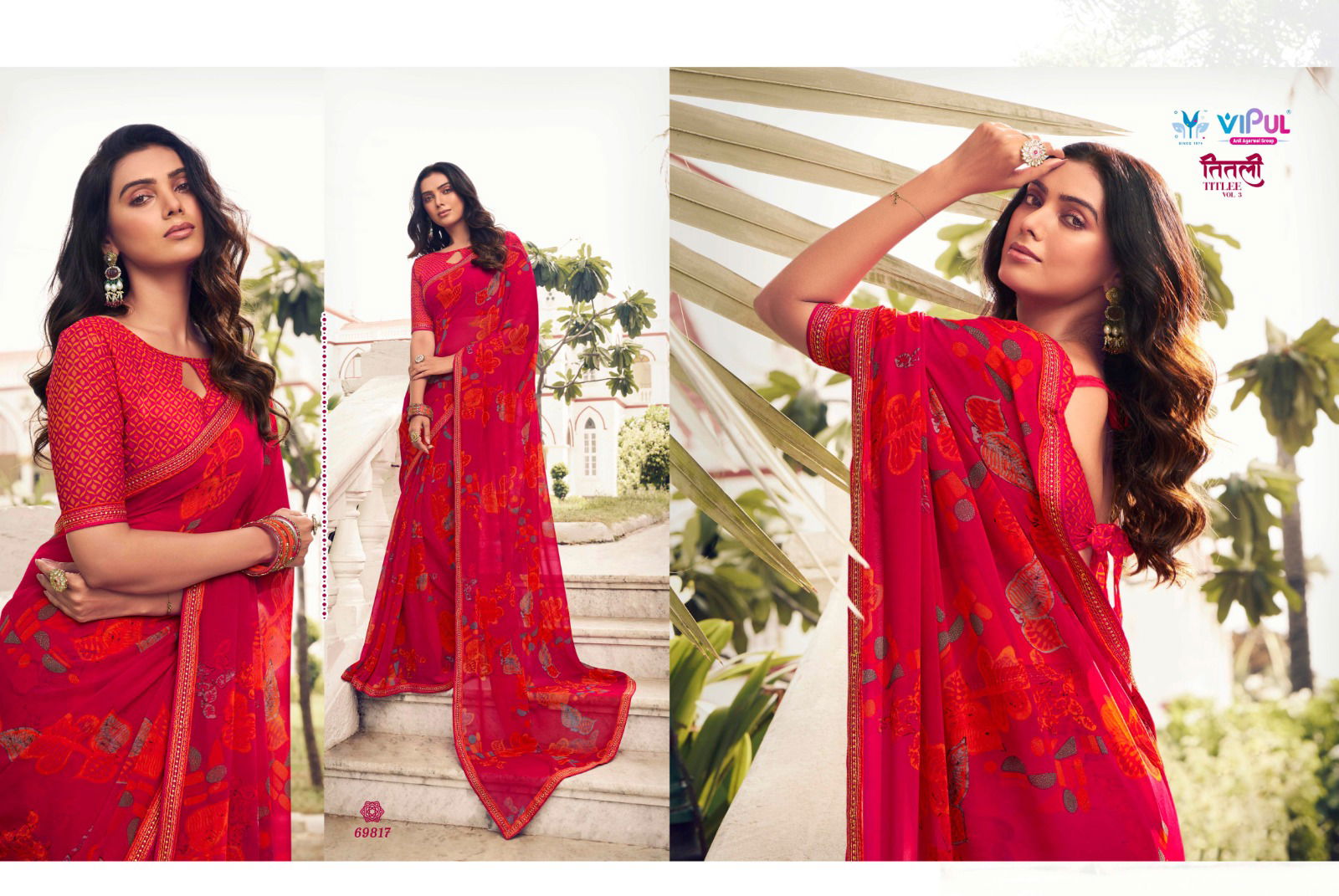 Titlee Vol 03 By Vipul Daily Wear Printed Georgette Sarees Wholesale Price In Surat